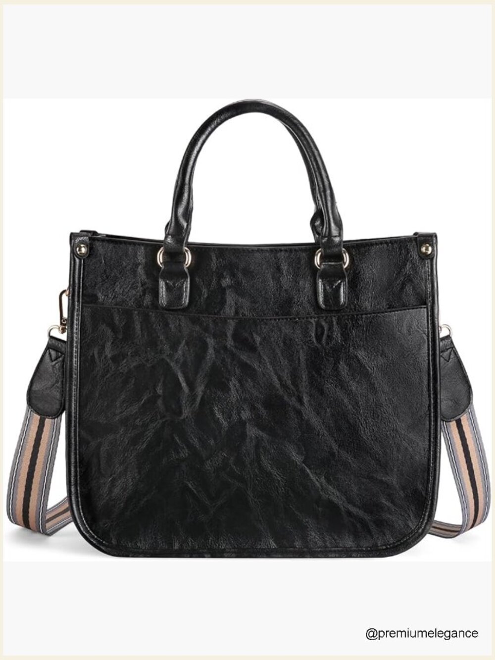 Top Handle Leather Crossbody Bag with Removable Straps